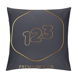 Personality  123 Numbers Golden Line Premium Logo Or Icon Pillow Covers