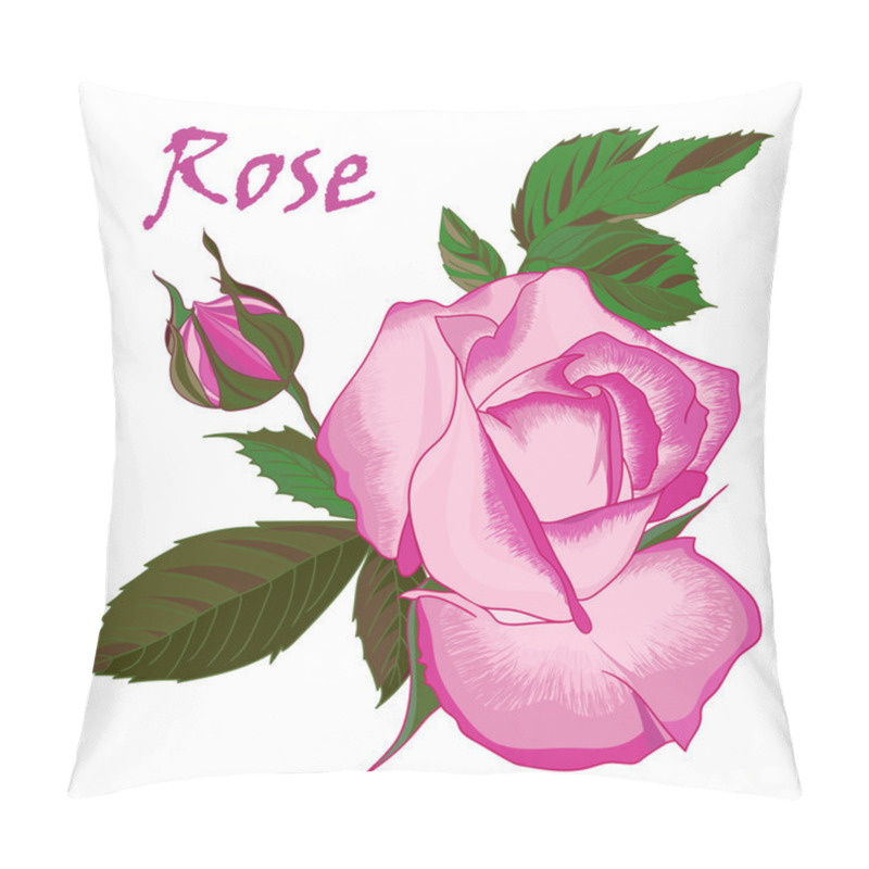 Personality  Vector Set Of Bouquets Of Pink Roses Pillow Covers