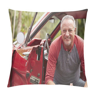 Personality  Senior Man In Classic Car Pillow Covers