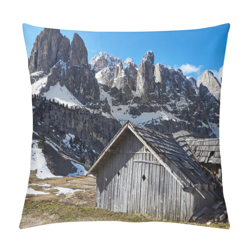 Personality  Alpine Meadow With Old Wooden Farmhouse. Pillow Covers