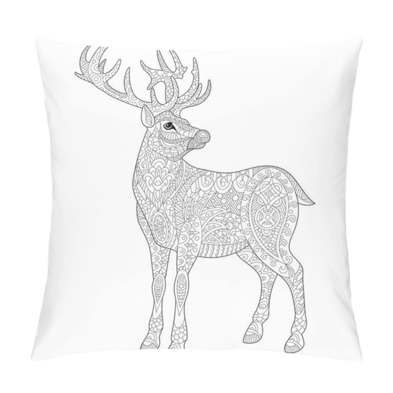 Personality  Zentangle stylized deer pillow covers