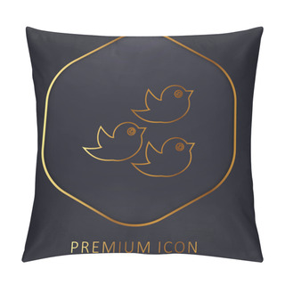 Personality  Birds Group Golden Line Premium Logo Or Icon Pillow Covers