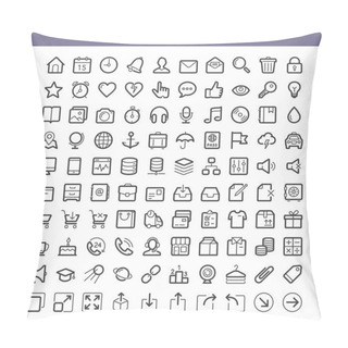 Personality  100 Line Icons Pillow Covers