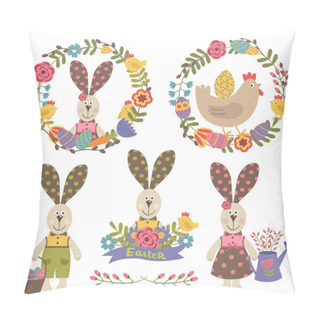 Personality  Set Of Isolated Happy Easter Design Elements  Pillow Covers