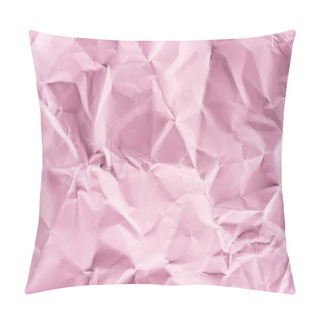 Personality  Close-up Shot Of Crumpled Pink Paper For Background Pillow Covers