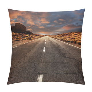 Personality  Road Through Sunset Desert Pillow Covers