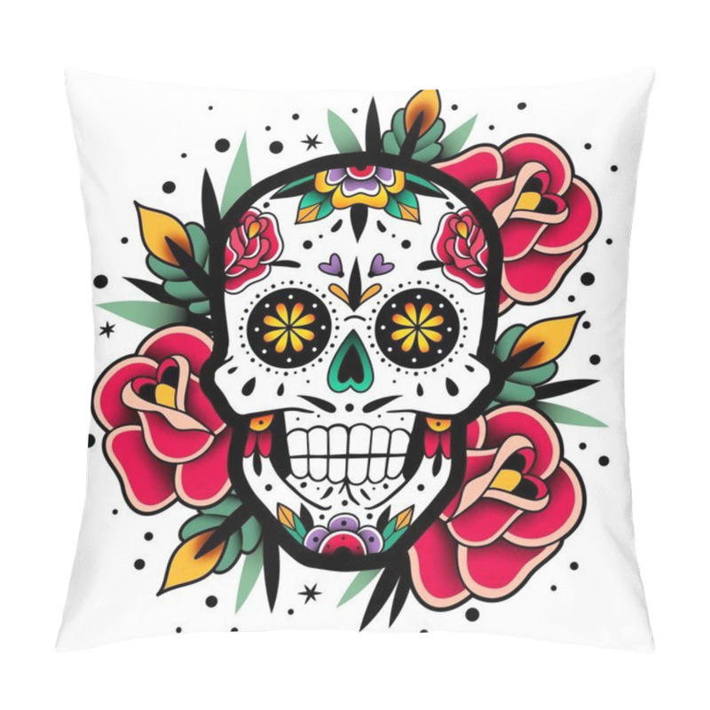 Personality  Mexican roses skull pillow covers