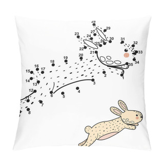 Personality  Dot To Dot Game With Cute Jumping Rabbit Pillow Covers