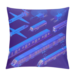 Personality  Vector 3d Isometric Air, Land Passenger Transportation Pillow Covers