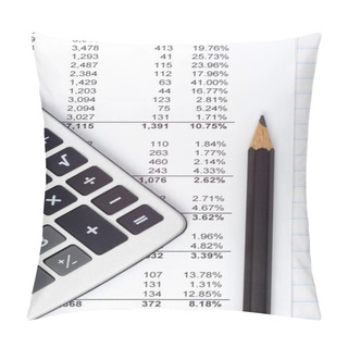 Personality  Financial Figures Calculator And Sharp Pencil Pillow Covers