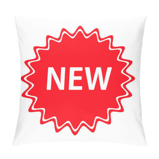 Personality  Pop NEW Icon. New Product And New Launche. Editable Vector. Pillow Covers