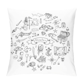 Personality  Pirates Icons Set Pillow Covers
