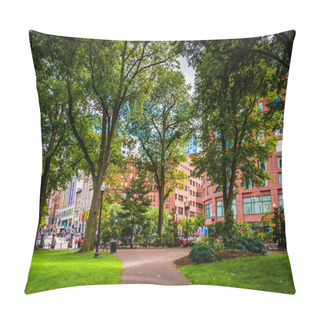 Personality  Walkway In The Boston Public Garden.  Pillow Covers
