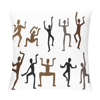 Personality  Abstract Ethnic Dance Men. Vector Illustration Pillow Covers