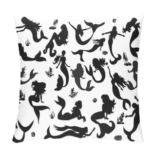 Personality  Silhouette Of A Mermaid In The Sea, Set Pillow Covers