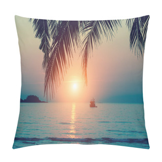 Personality  Sunset At Tropical Sea Coast Pillow Covers