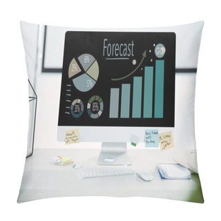 Personality  Computer Monitor With Business Concept  Pillow Covers