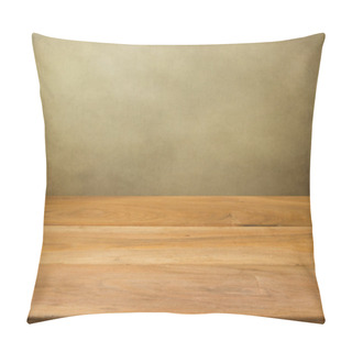 Personality  Empty Wooden Table Over Grunge Background. Pillow Covers