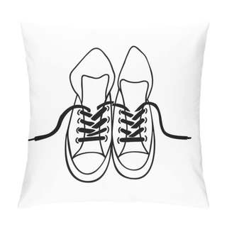 Personality  Vector Sketch Illustration. Gumshoes Pillow Covers