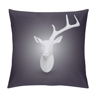 Personality  Vector White Head Of Deer With One Horn Pillow Covers