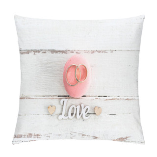 Personality  Wedding Rings On Macaron Pillow Covers