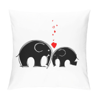 Personality  Cute Elephants Sketch For Your Design Pillow Covers