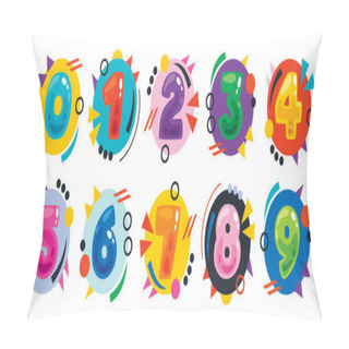 Personality  Concept Of Multi Colored Numbers Pillow Covers
