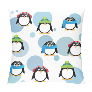 Personality  Cute Penguins In Winter Wear Pillow Covers