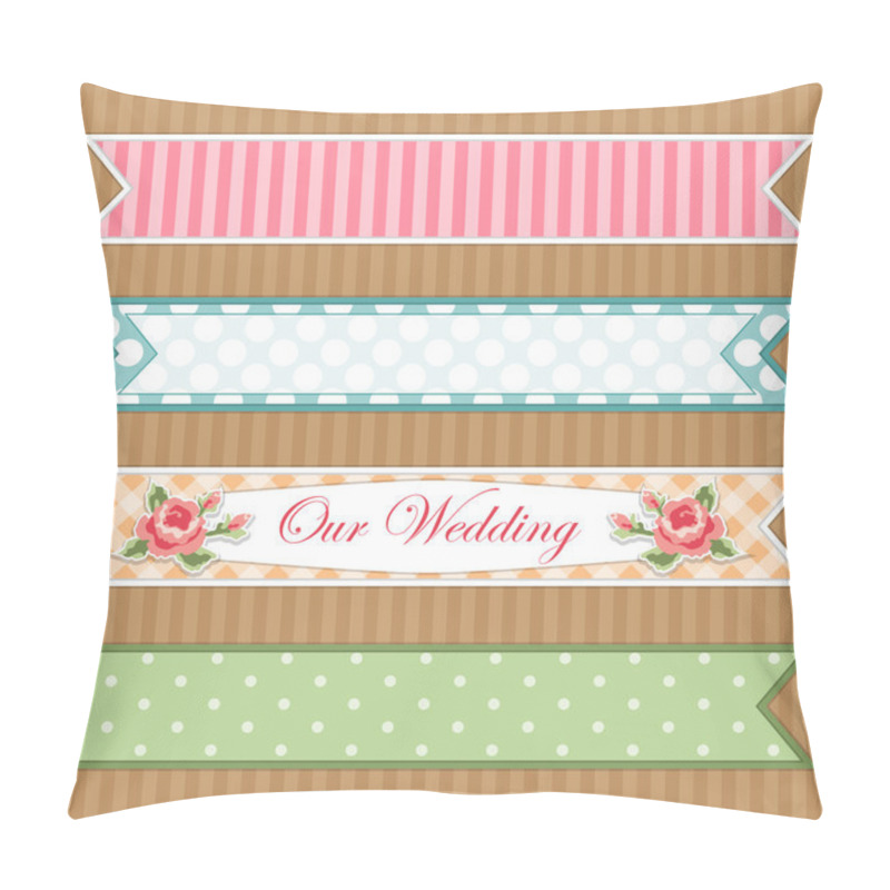 Personality  Retro ribbons as banners pillow covers