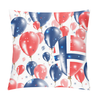 Personality  Norway Independence Day Seamless Pattern Flying Rubber Balloons In Colors Of The Norwegian Flag Pillow Covers