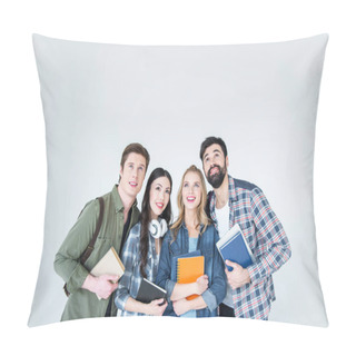 Personality  Four Students With Books Pillow Covers