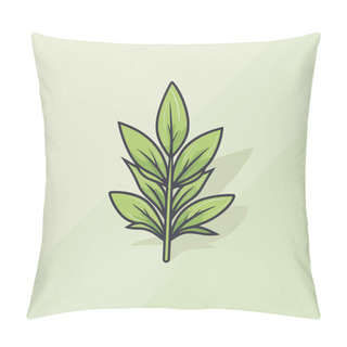 Personality  A Green Leaf On A Light Green Background Pillow Covers