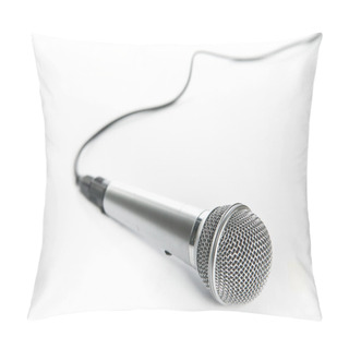 Personality  Microphone On A White Background. Isolated. Pillow Covers