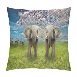 Personality  Grasslands With Wildlife Pillow Covers