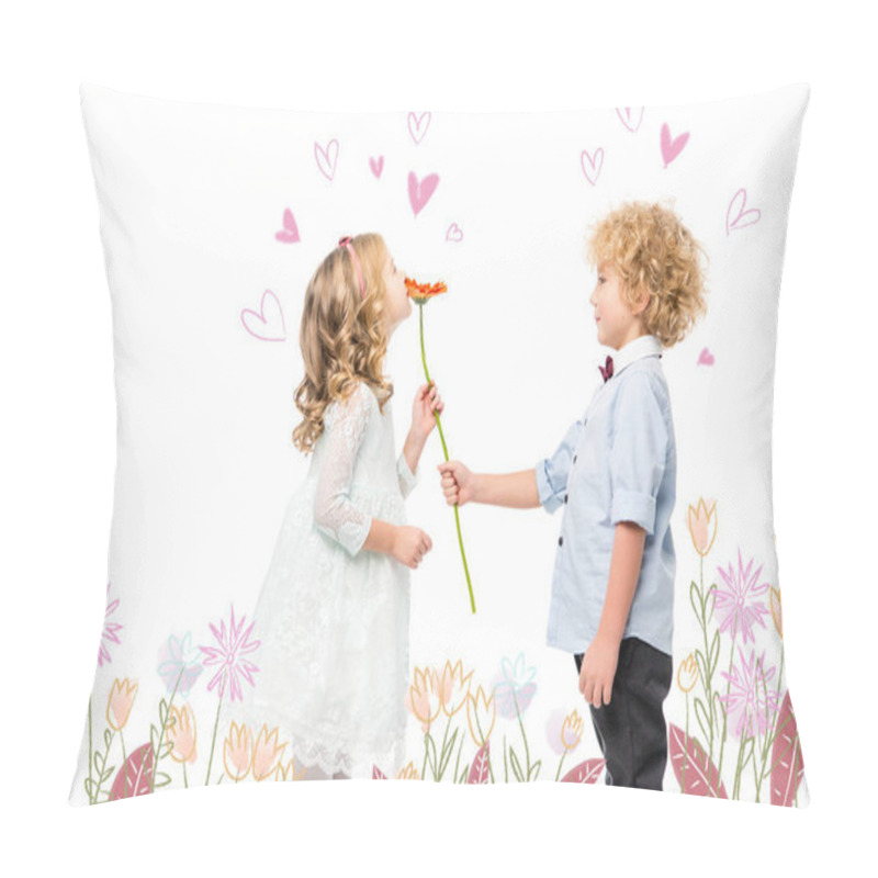 Personality  Happy Young Boy And Girl Pillow Covers
