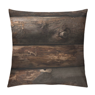 Personality  Top View Of Empty Brown Wooden Logs Background Pillow Covers