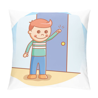 Personality  Boy Knocking Doodle Pillow Covers