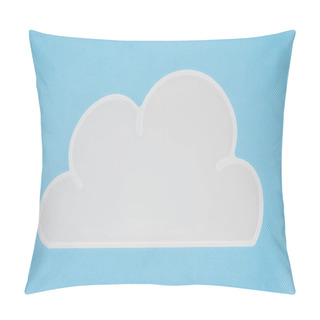 Personality  Top View Of White Napkin In Shape Of Cloud Isolated On Blue Pillow Covers