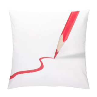 Personality  Red Pencil Making A Stroke Pillow Covers