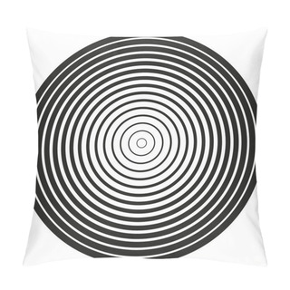 Personality  Concentric Circle Element. Black And White Color Ring. Abstract Vector Illustration For Sound Wave, Monochrome Graphic. Pillow Covers