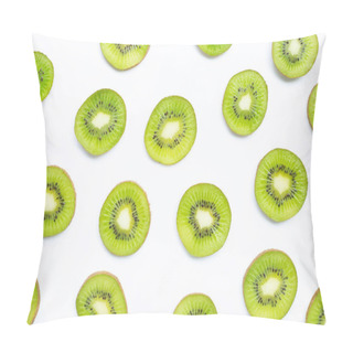 Personality  Ripe Kiwi Fruit Slices Isolated On White Pillow Covers