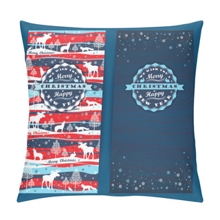 Personality  Merry Christmas Background With Typography. Vector Illustration. Pillow Covers