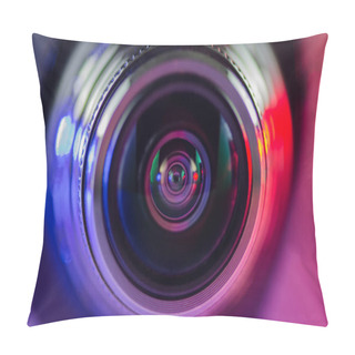 Personality  Camera Lens And Multi-colored Backlight Blue And Red Pillow Covers