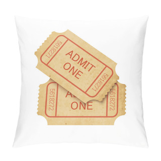 Personality  Two Vintage Cinema Tickets. Vector Illustration. Pillow Covers