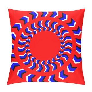 Personality  Hypnotic Of Rotation. Perpetual Rotation Illusion. Background With Bright Optical Illusions Of Rotation. Optical Illusion Spin Cycle. Vector Illustration Pillow Covers