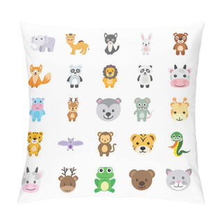 Personality  Animals Colored Vector Icons 4 Pillow Covers