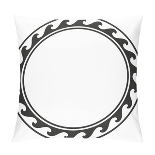 Personality  Round Wave Border Frame Design Pillow Covers