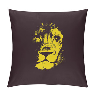Personality  Lion Head. Hand Drawn. Vector Illustration Pillow Covers