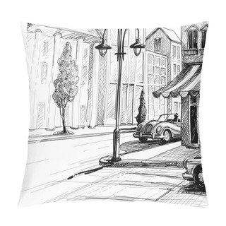 Personality  Retro City Sketch Pillow Covers