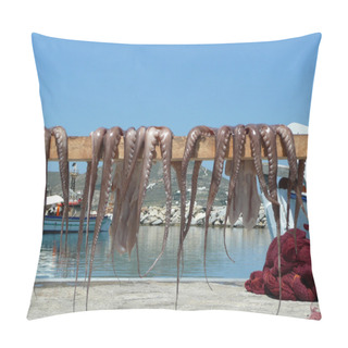 Personality  Drying Octopus At Sea-side Pillow Covers